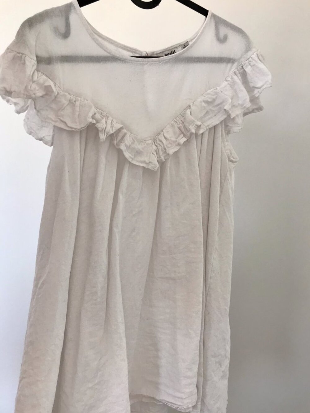 Needii White Cap Sleeve Mini Dress
